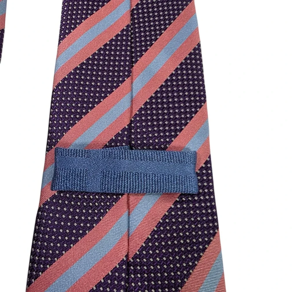 ETON Silk Striped Dotted Necktie Purple Pink Blue Men's Formal Fashion Accessory